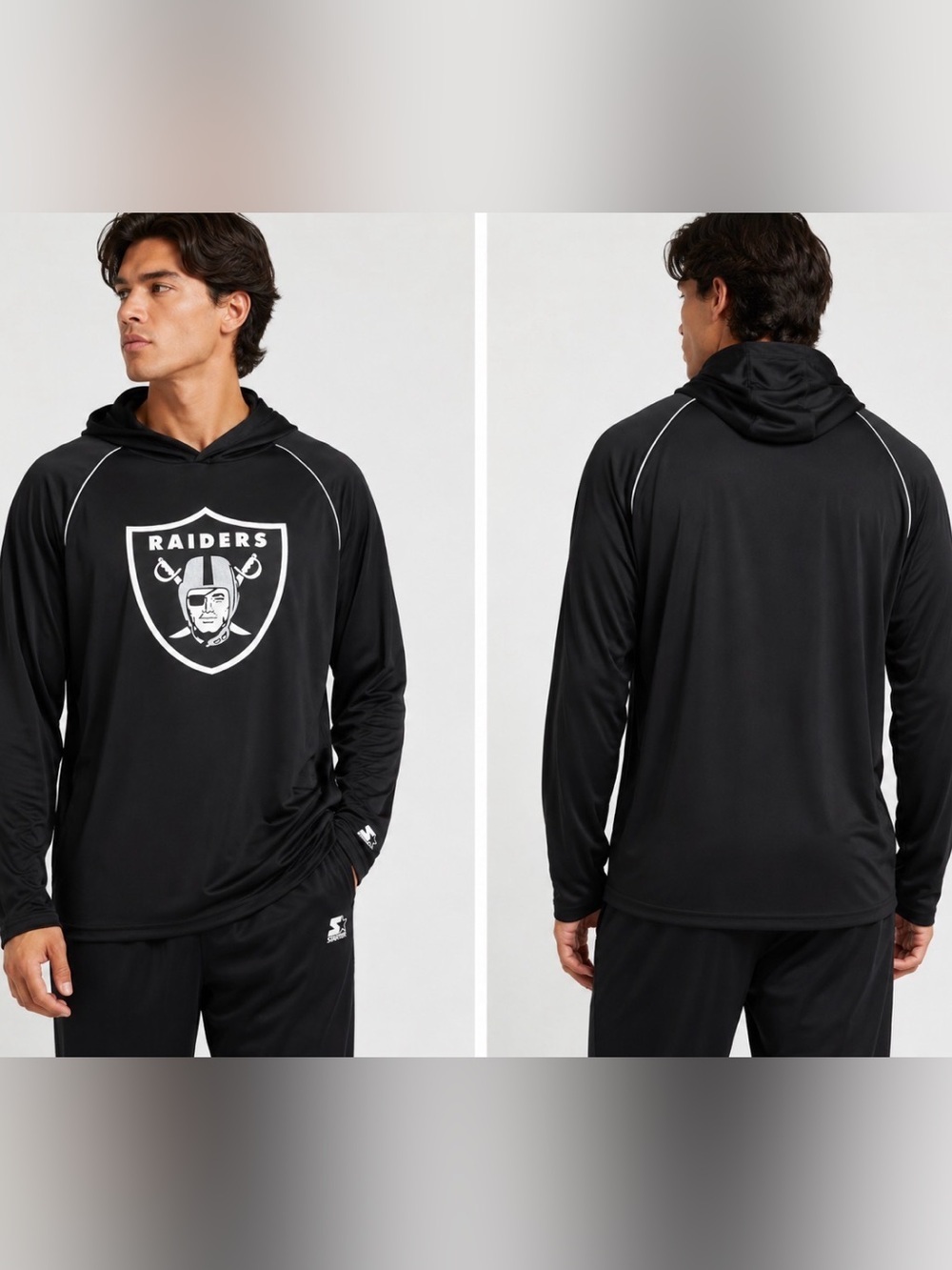 NEW! Starter NFL Los Angeles Raiders Hooded Pullover Black SZ 2XL